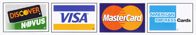 Credit Cards Accepted are Discover, Visa, MasterCard, American Express